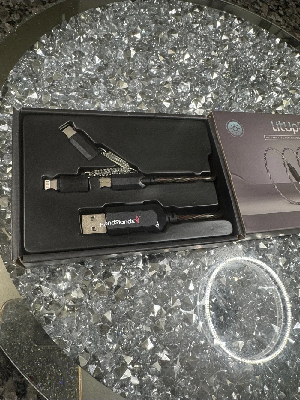 Interactive LED Charging Cable - Black